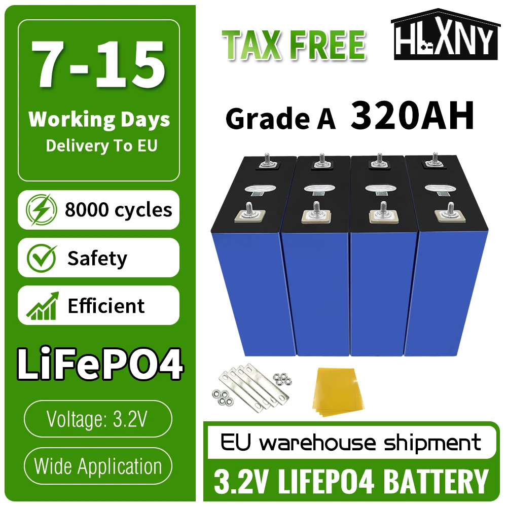 بطاريات Lifepo4 320AH 3.2V بطاريات flambant neuf 8000 دورات قابلة لإعادة الشحن bricolage 12V 24V 48V RV EV bateau voiturette de G #1