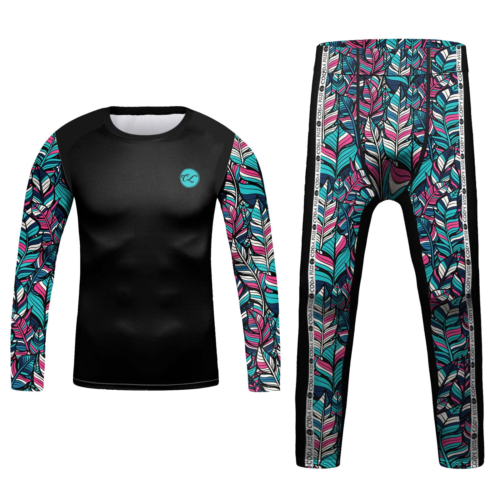 Cody Lundin Kinderen Fluorescerende Print Compressie Rashguard Mma T-Shirt Panty Legging Kid Grappling Jiu Jitsu Kickboksen Kit