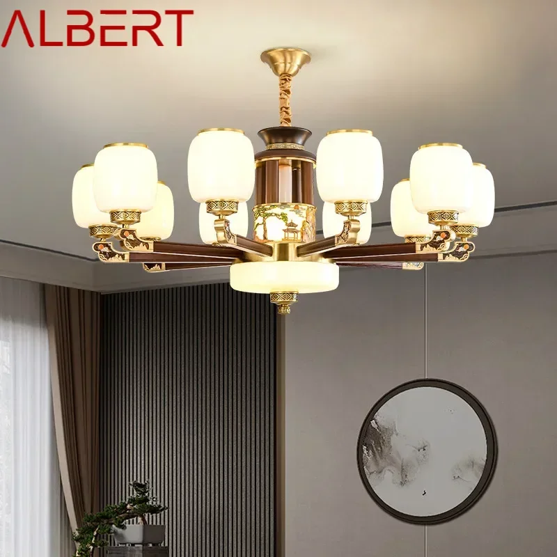 ALBERT Hedendaagse luxe messing hanglamp Chinese stijl woonkamer eetkamer slaapkamer villa hotel voorbeeldkamer kroonluchter