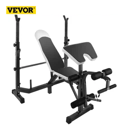 VEVOR-Banco de levantamiento de pesas ajustable, capacidad de 400kg, multiestación de peso con extensiones de piernas, Incline Flat Decline Sit Up