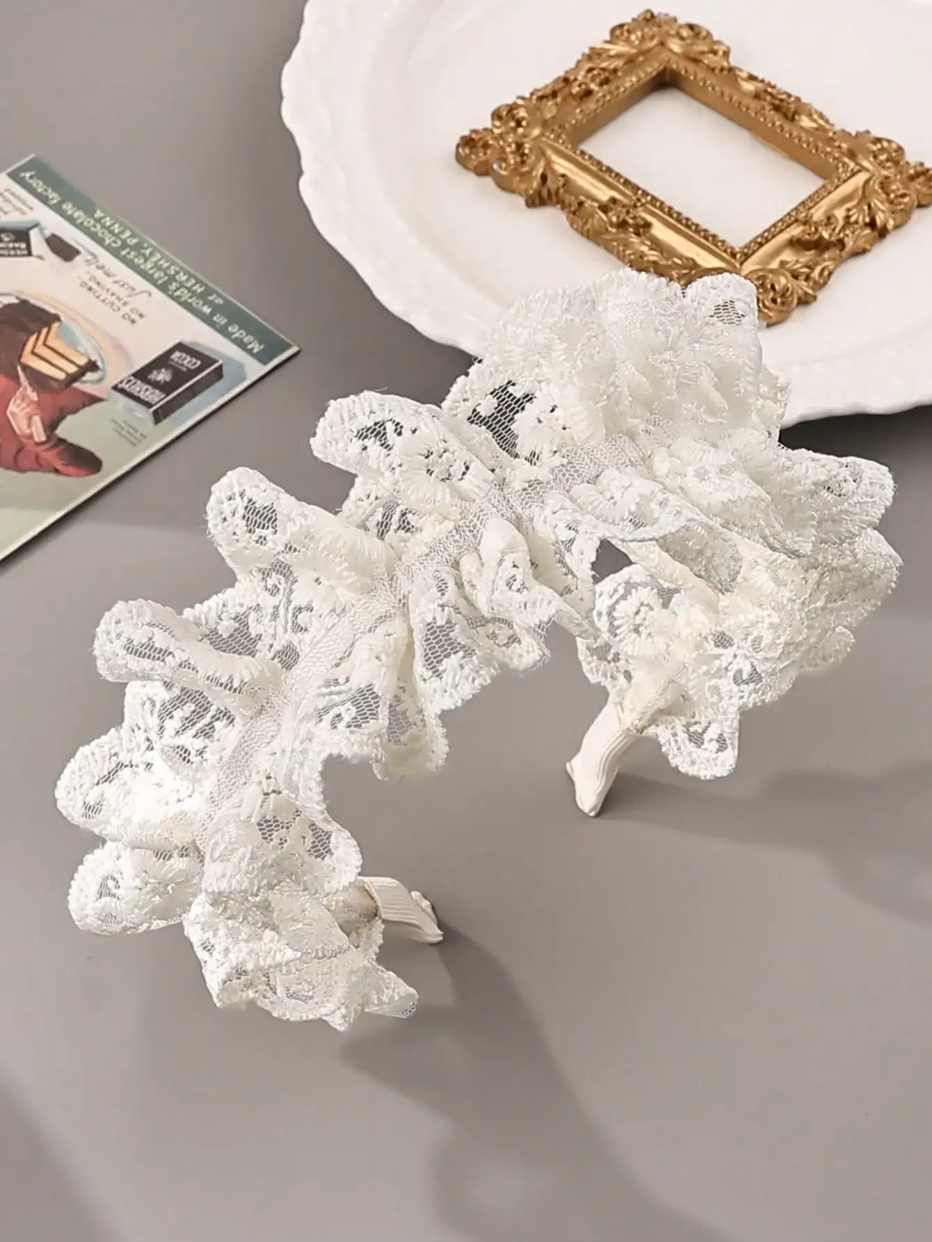 

1pc White Lace Trim Headband, Elegant Versatile Sweet Princess Style Hair Accessory, Perfect Birthday Gift Travel Accessories Ha