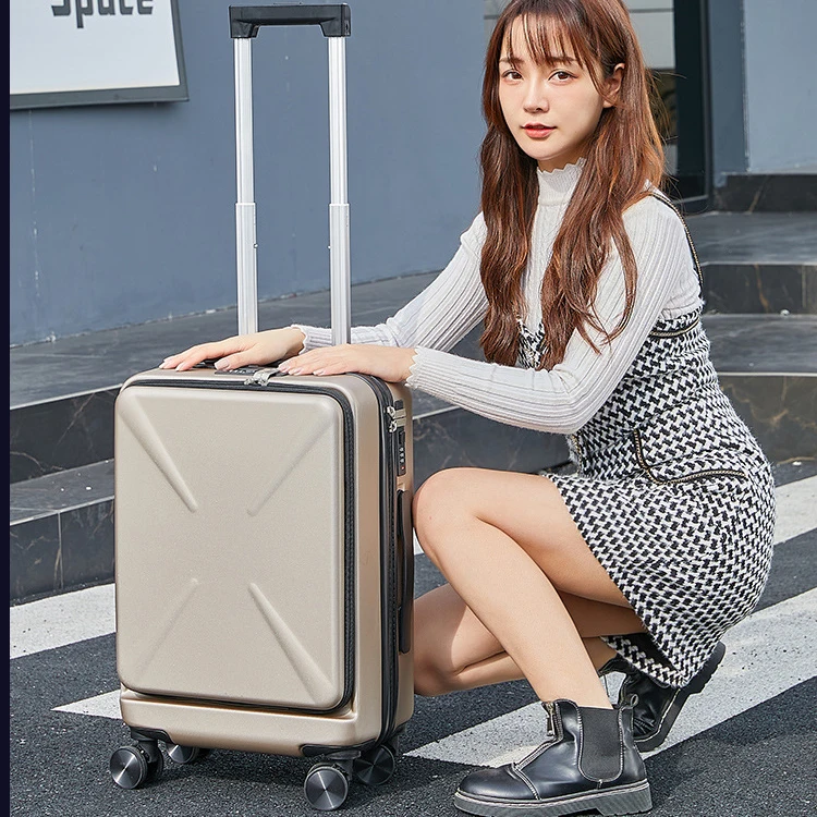 New Travel Suitcase Rolling Luggage Wheel Business Front opening with computer case Trolley luggage carry on small suitcase