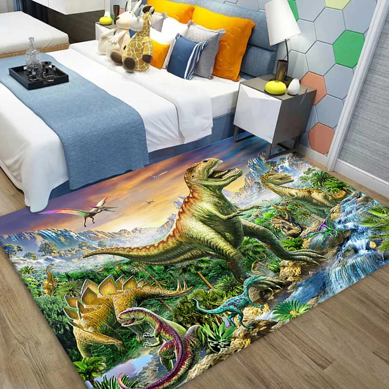 Dinosaur 3D Printed Carpet Children Rugs for Bedroom Living Room Anti-slip Baby Crawling Play Mat Rugs and Carpet for Boys Room