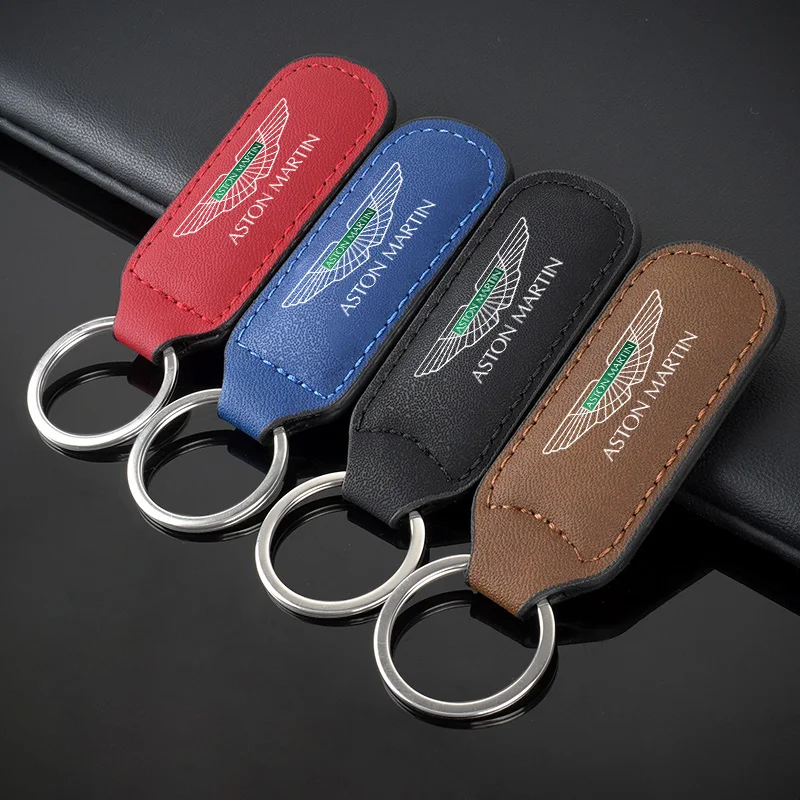 

Virage Leather Car Keychain Buckle Rectangle Style Key chain For Aston Martin DBX DBS V12 DB11 V8 DB9 Rapide AMR Vantage