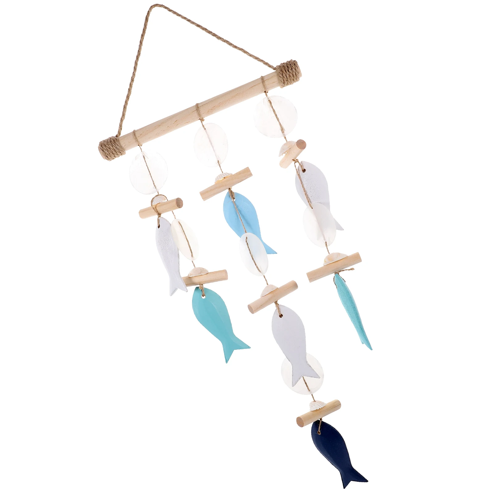 

Mediterranean Style Fish Skewers Shell Decorative Pendants Hanging naments Wood Ocean Home Adornment Wall Decor Bedroom