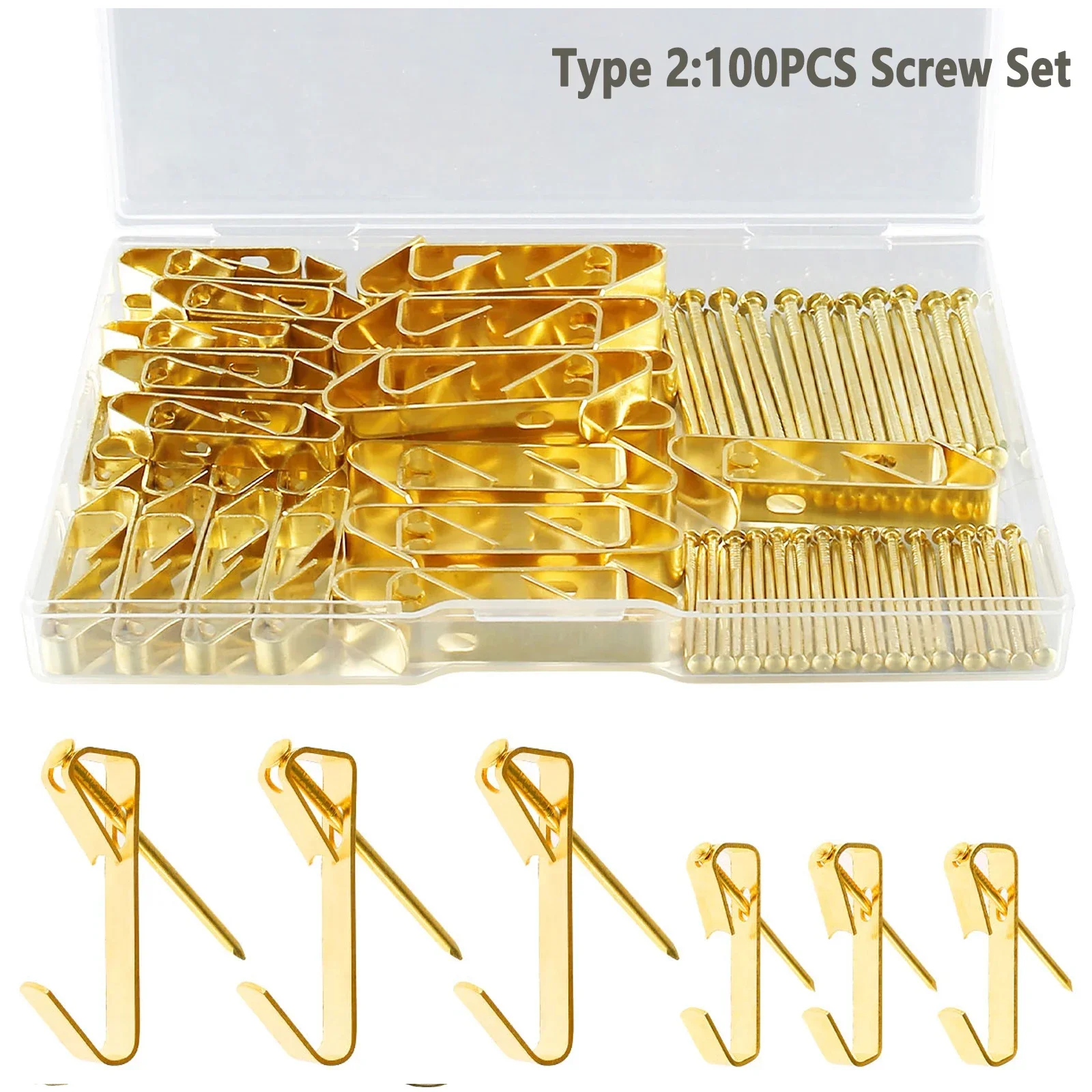 

100/260PCS Heavy Duty Picture Hooks Set Hanger Hooks for Drywall Wooden Wall Metal Picture Hanging Kit Saw Tooth Living Room