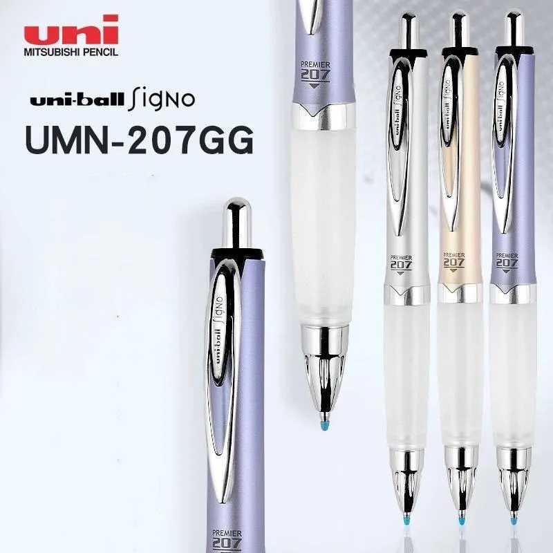 Japan UNI Anti-fatigue Gel Pen UMN-207GG Comfortable Soft Grip Glue Ballpoint Pen Black Pen Chool Student Supplies Stationery