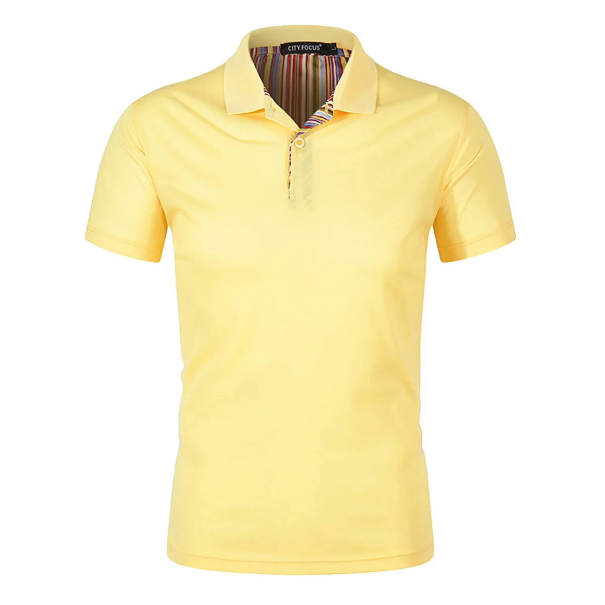 Polo shirt Men's Short Sleeved Top Rainbow Back Collar Team Uniform Customized Black White  Other Colors to Choose From