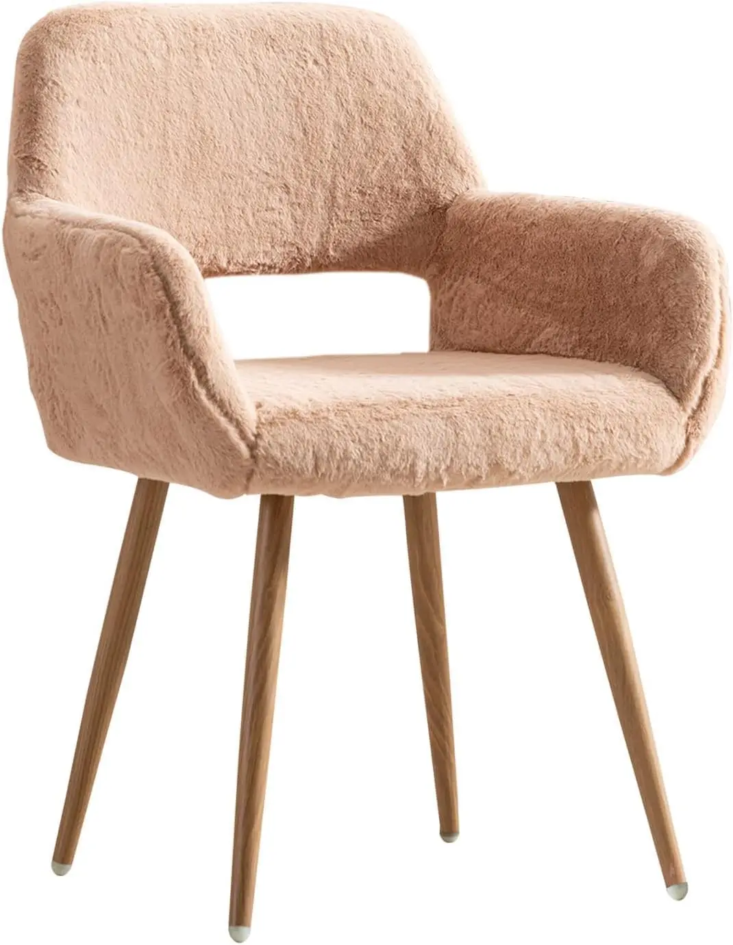 Faux Fur Desk Chair for Women Girl Teens, Cute Desk Chair Home Office Chair with Metal Legs,