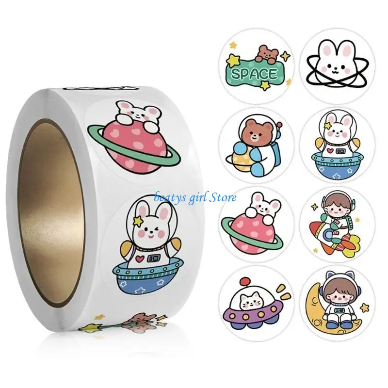 

C7AB 500 Pcs/Roll Rewards Stickers Cartoon Insect Stickers Animal Stickers for Kids