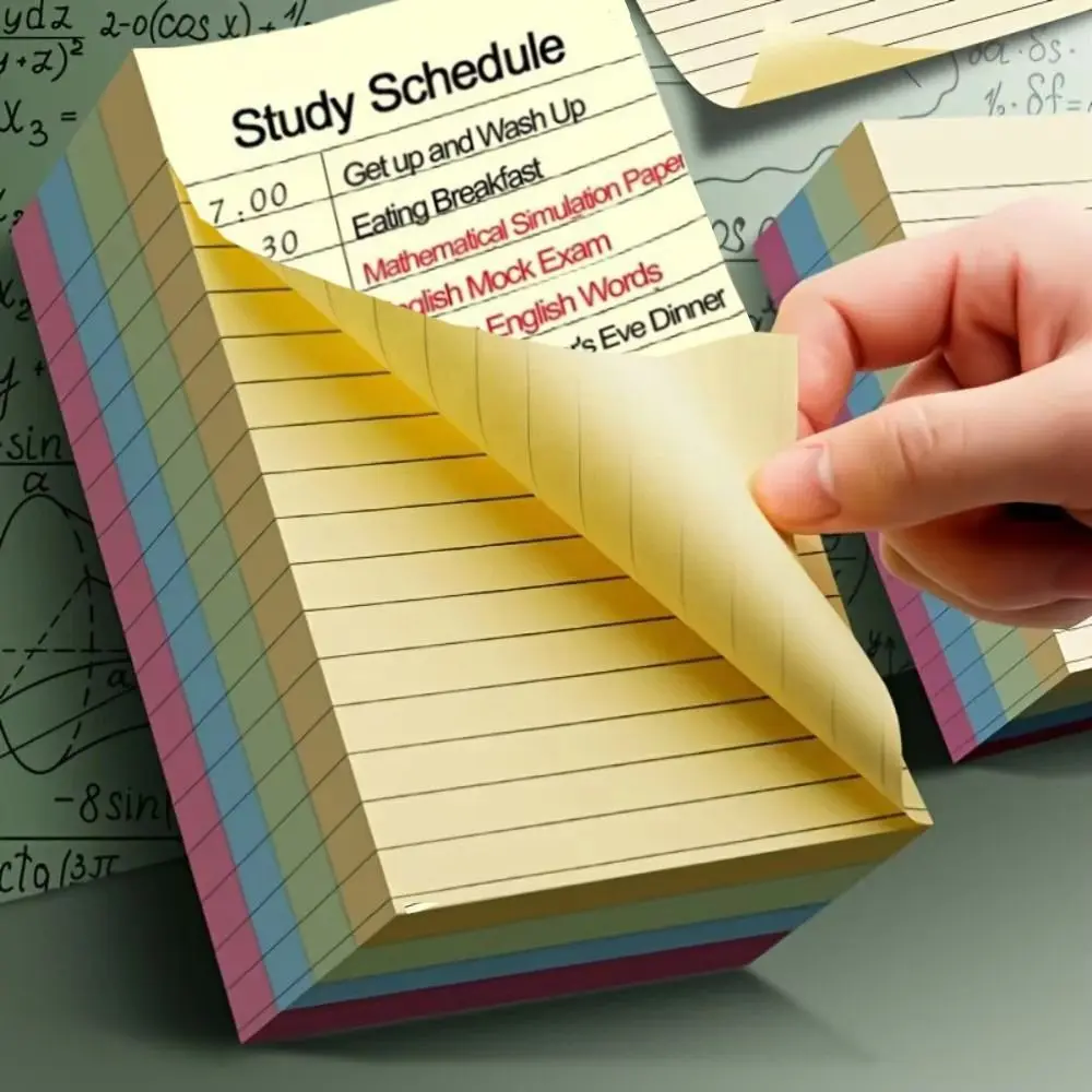 200 fogli Linea autoadesiva Note adesive Diario Lista delle cose da fare Blocco note Carta N volte Programma Studente Scrittura Marker Notebook