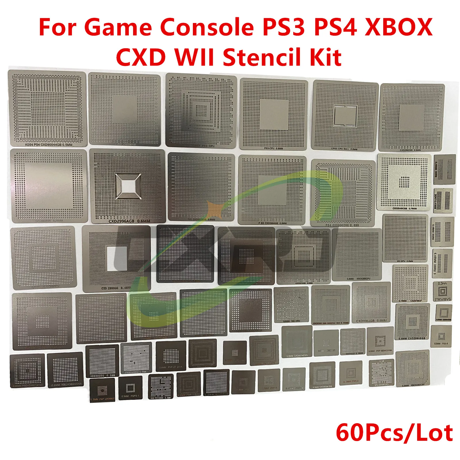 60pcs/lot Updated Direct Heating Stencils For Game Console PS3 CPU PS4 GPU XBOX CXD WII Heat Template Stencil