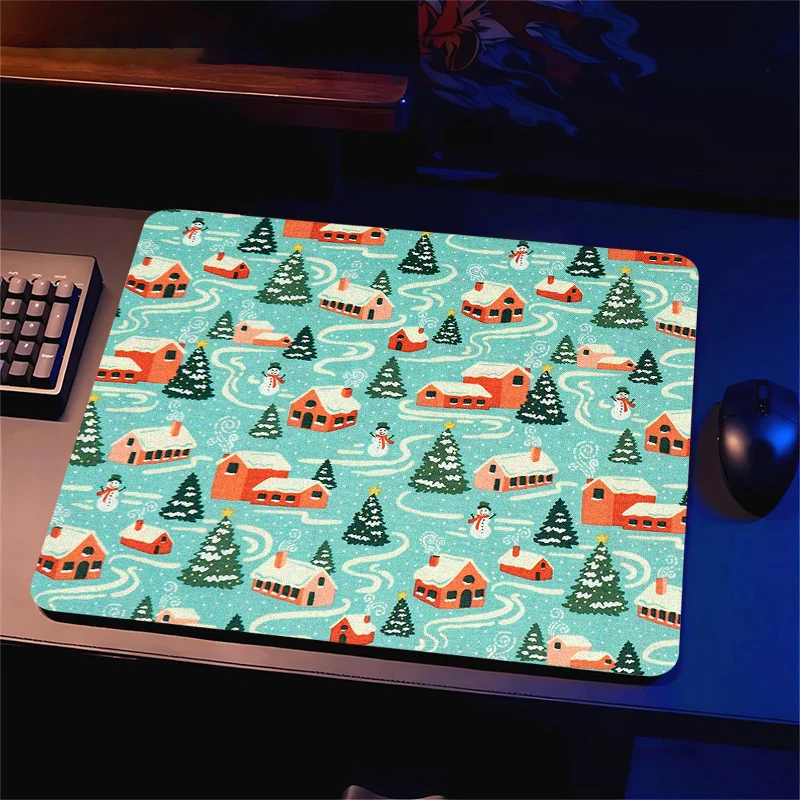 E-Sports Mouse Mat Mouse Pad Control Version Rough Surface Gaming Room Winter Snowman Christmas Tree Carpet for Mouse Playmat