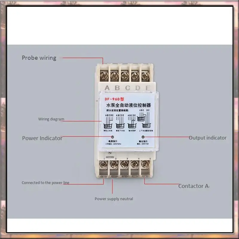 BAAZ HOT DF-96D Automatic Water Level Controller Pump Cistern Auto Liquid Switch 220V Relay Switch