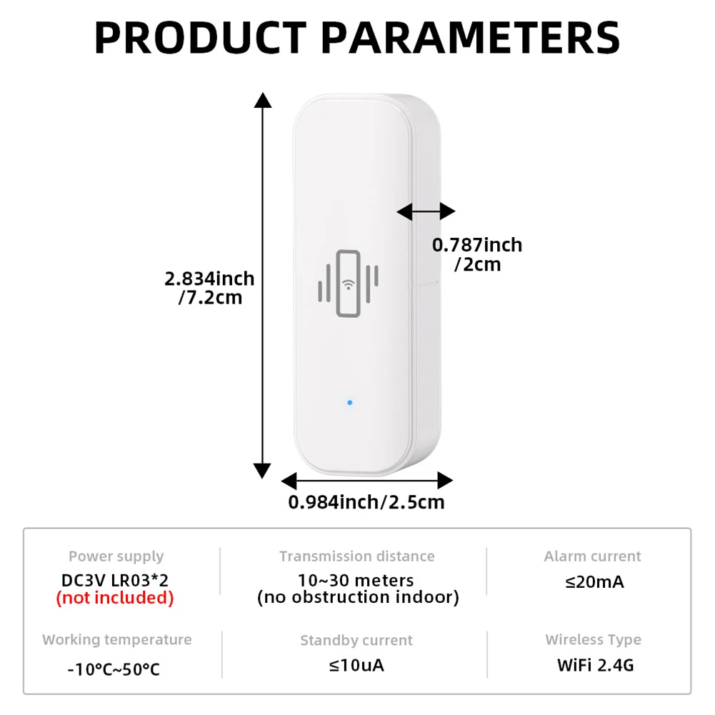 Deteksi pencuri pemutus jendela pintu untuk WiFi Sensor getaran Cerdas Perlindungan keamanan rumah Alarm kejut jarak jauh Waktu Nyata