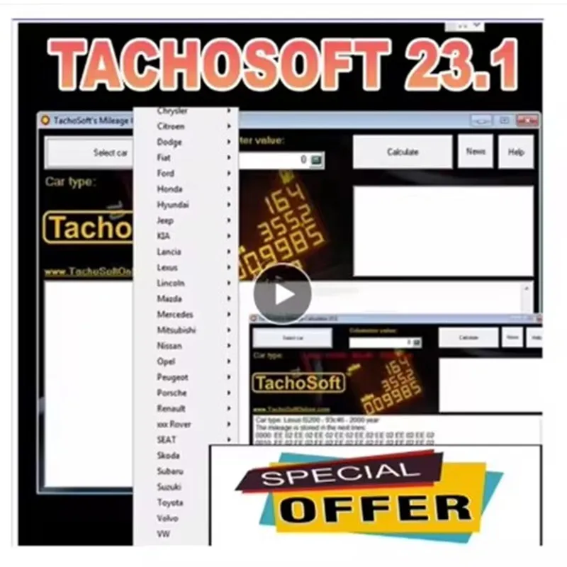 

Newest TachoSoft Mileage Calculator 2025 Latest Version - Counter Calculation Software with License Digital Odometer Calculators