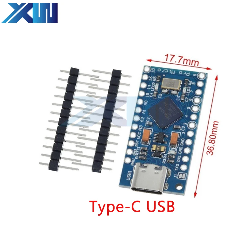 Type-c MICRO USB ATMEGA32U4 Module 5V 16MHz Board For Arduino ATMEGA32U4-AU/MU Controller Pro-Micro Replace Pro Mini