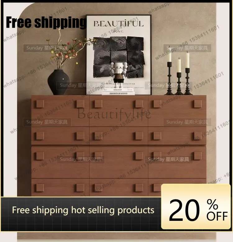 Factory Direct Chinese antique chest cabinet Nordic retro module living room locker