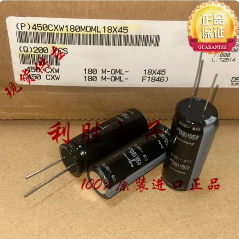 

10PCS-100PCS 180UF 450V Japanese Ruby RUBYCON Capacitor 450V180UF 18 * 45 CXW High Frequency