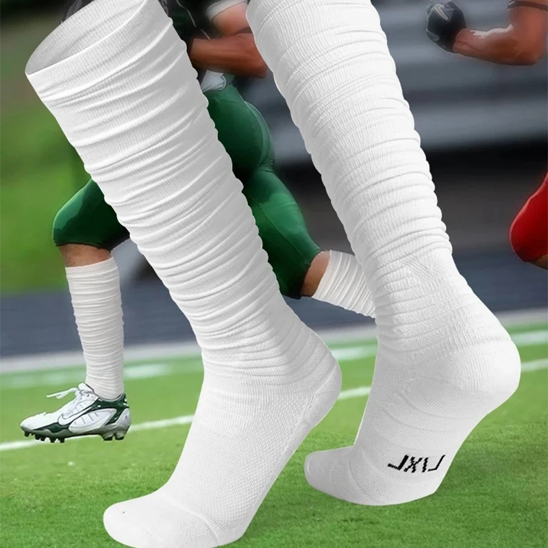 1 Pair Football Socks for Men Women Adults Pile Socks American Football Extra Long Stockings Outdoor Sports Accessories