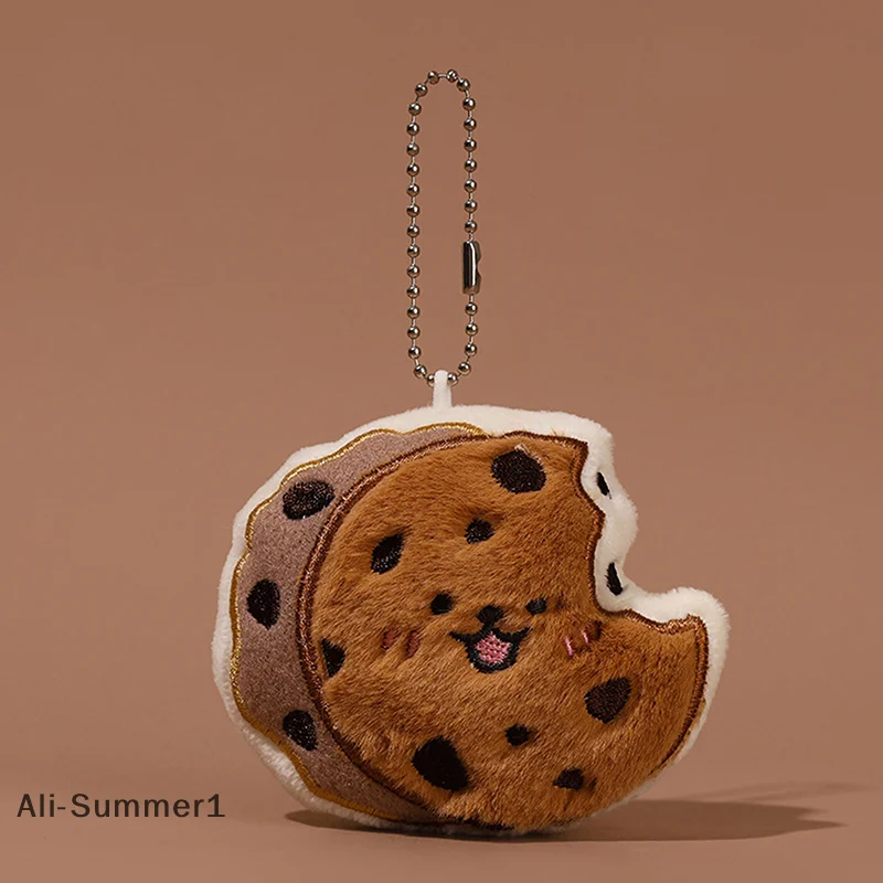 【E】Croissant Cake llavero de juguete de peluche café de dibujos animados muñeco de peluche suave colgante llavero de coche mochila bolsa decoración regalo para niños