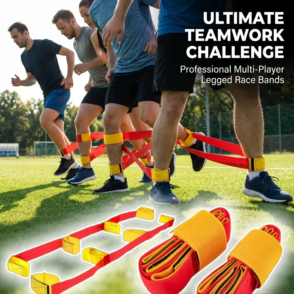 Jeu d'équipe Géant Footprint pour 3 à 6 joueurs – Course à pieds multiples en plein air, divertissement sportif, coopération d'équipe, accessoires de jeu d'intérieur