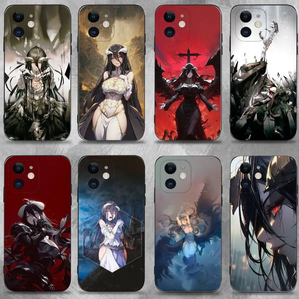 

Animation A-Albedo O-Overlord Phone Case For iPhone 16,15,14,13,12,11 Plus,Pro Max,XS,X,XR,SE,Mini,8,7,Soft Silicone Black Cover