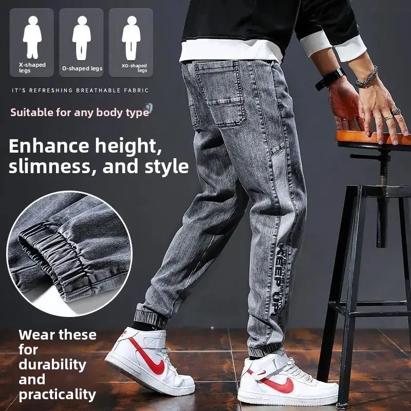 

Мужские износостойкие эластичные джинсы для стройплощадки, рабочие брюки, весна-осень, большие размеры, защитные рабочие штаны, стиль Харадзюку...