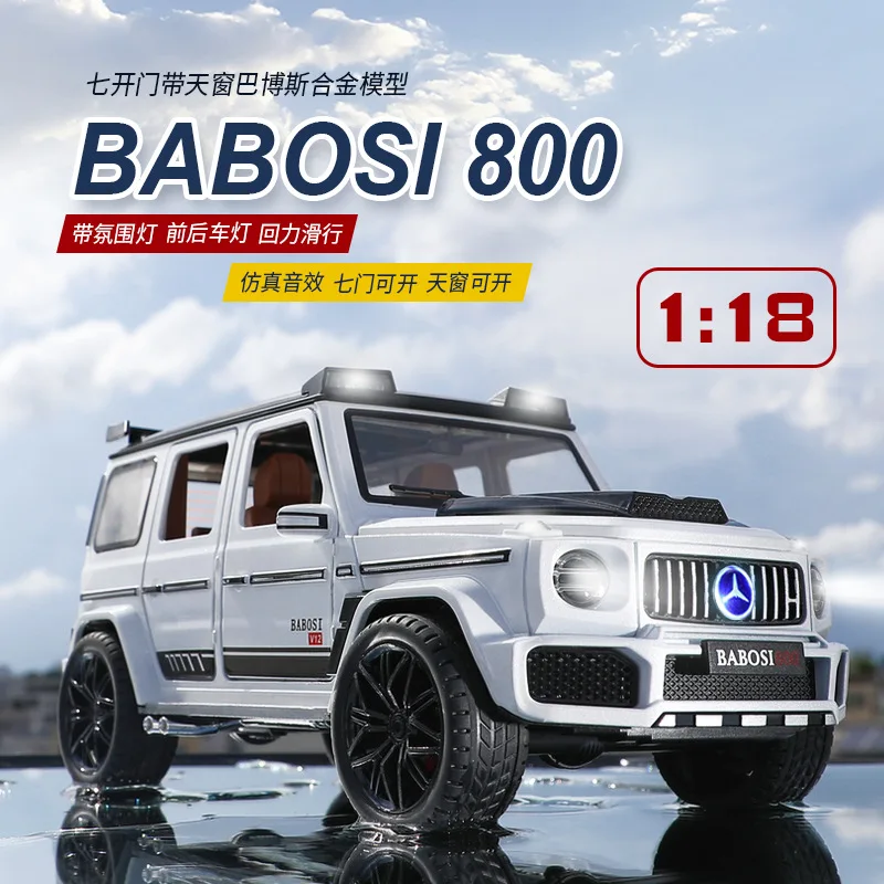 

1:18 Mercedes Benz BRABUS G800 High Simulation Diecast Metal Alloy Model car Sound Light Pull Back Collection Kids Toy Gift