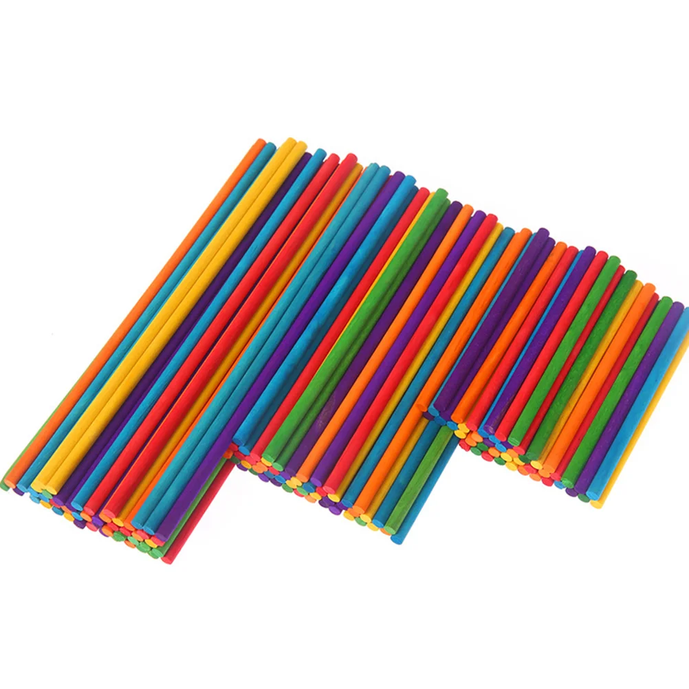 

100pcs Children Colorful Wooden Craft Sticks for Models and Sculpture 20 x 05 cm (Assorted Color) Colorful wooden sticks