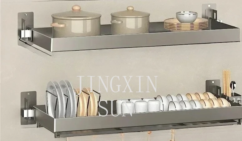 Long - lasting Multifunction Kitchen Rack Sink Wall Mounted Dish Holder Stainless Steel Drain Rack Kitchen Accessories Organizer