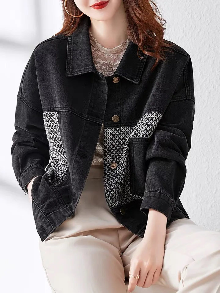 Faionable ort Denim Jaet femmes marque étiquette retirée rue Sle haut boutonné décontracté printemps vêtements d'extérieur