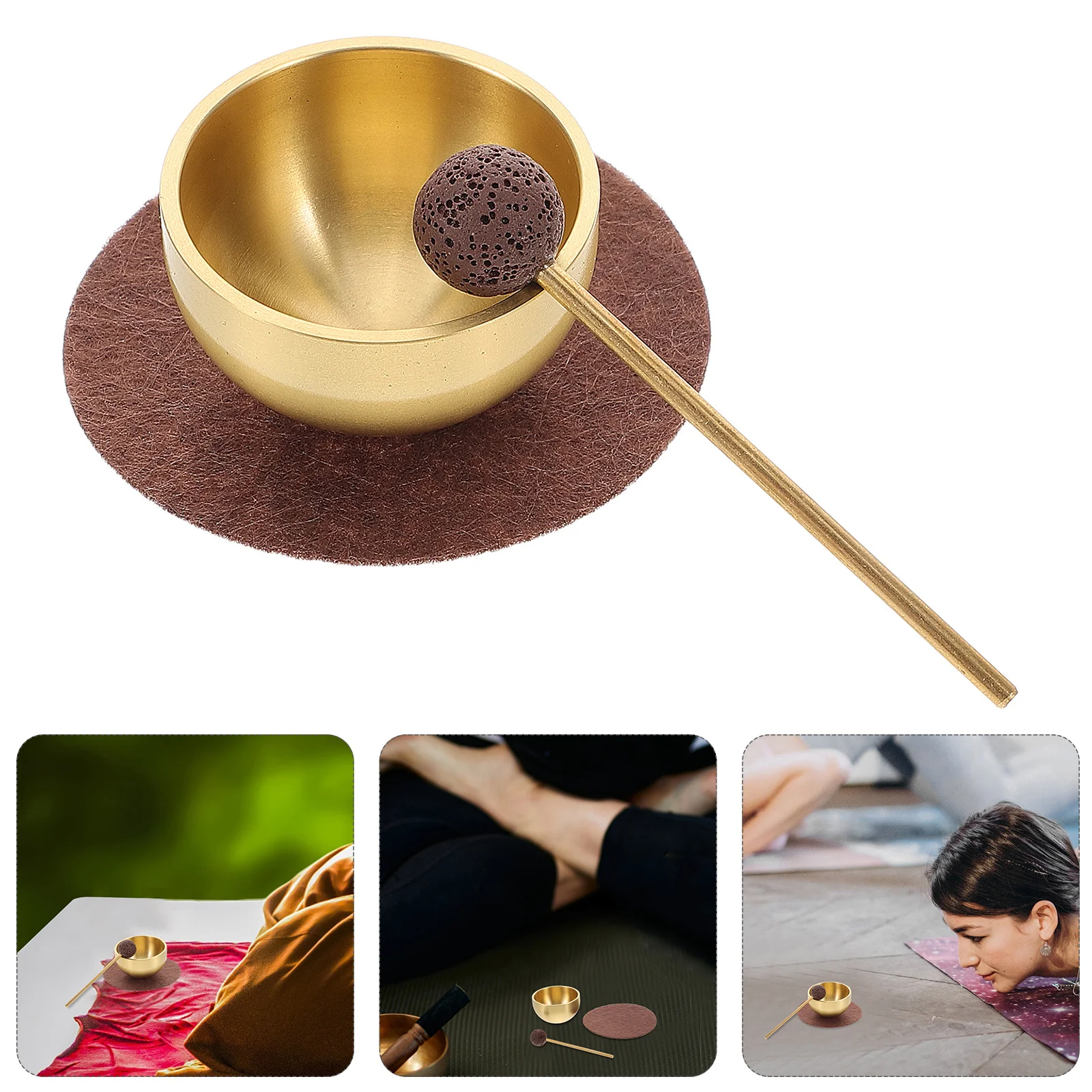 

1Set Mini Singing Bowl Set with Mallet Cushion Frequency Bowl for Heart Chakra Balance Relaxation Meditation Yoga