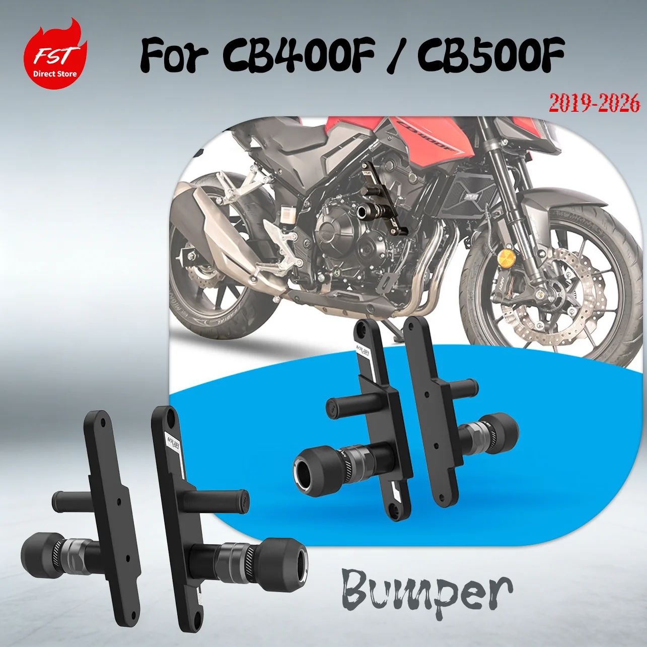 

Защитные дуги (краш-бары) для двигателя Honda CB400F CB500F 2019-2026, противоударные бамперы с слайдерами, защитная рама для мотоциклов