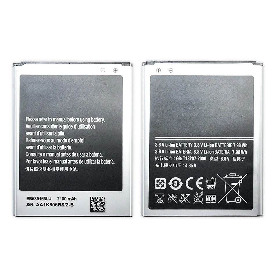 

EB535163LU 2100mAh Mobile Phone Battery For Samsung Galaxy Grand DUOS GT-I9082 G9082 I9080 I879 I9118 I9060 I9082 Batteries