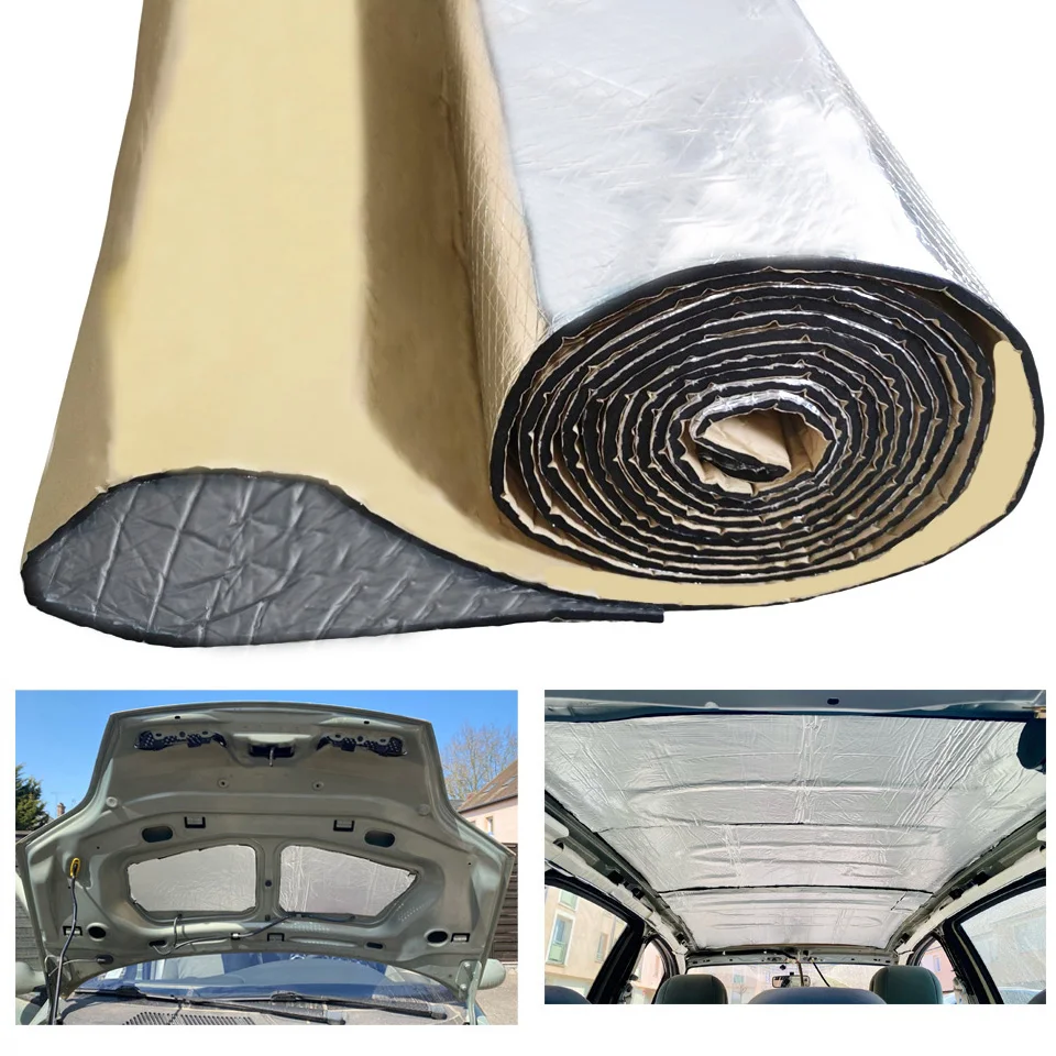 100//200/300/400cmx50cm Car Sound Deadener Mat 5/7/10mm Noise Heat Deadening Soundproof Dampening Mat For Car Hood Engine Door