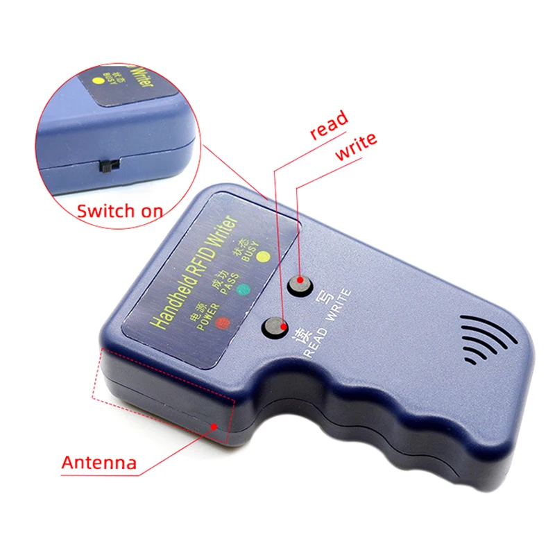 125KHz RFID Card Reader Rfid Copier Duplicator Key Writer Programmer ID Card Cloner Programmer Writable Key Cards Keyfobs