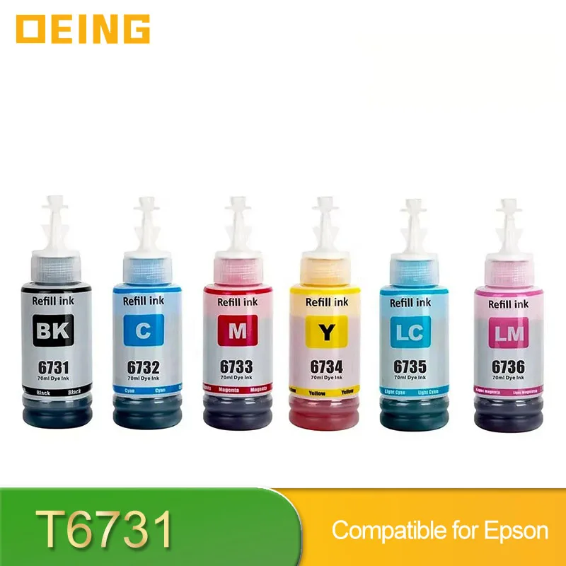 673 T673 T6731 Refill Ink Premium Compatible Color Bulk Water Based Bottle  for Epson L800 L805 L1800 Printer