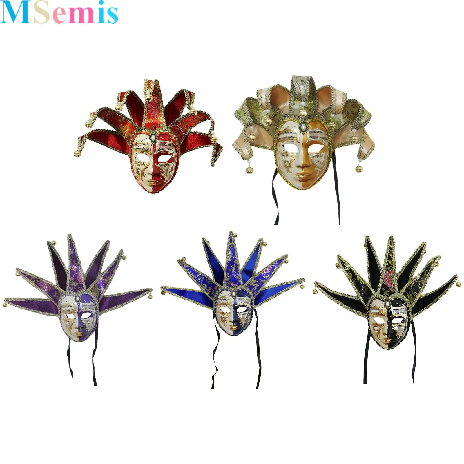 

1Pcs Masquerade Venetian Jester Mask Music Mardi Gras Wall Decorative Art Collection Mask for Women Men
