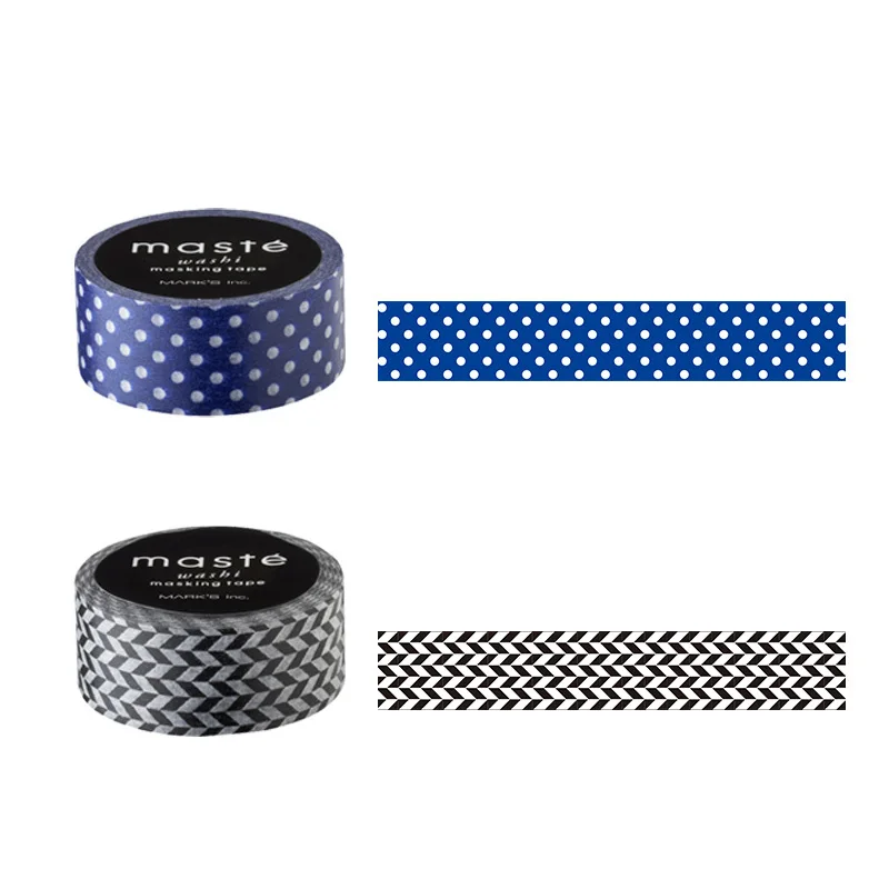 Custom.MARKS Flagship Store Maste Basic Color Washi Tape Polka Plaid Single Roll Journal Decoration Tape