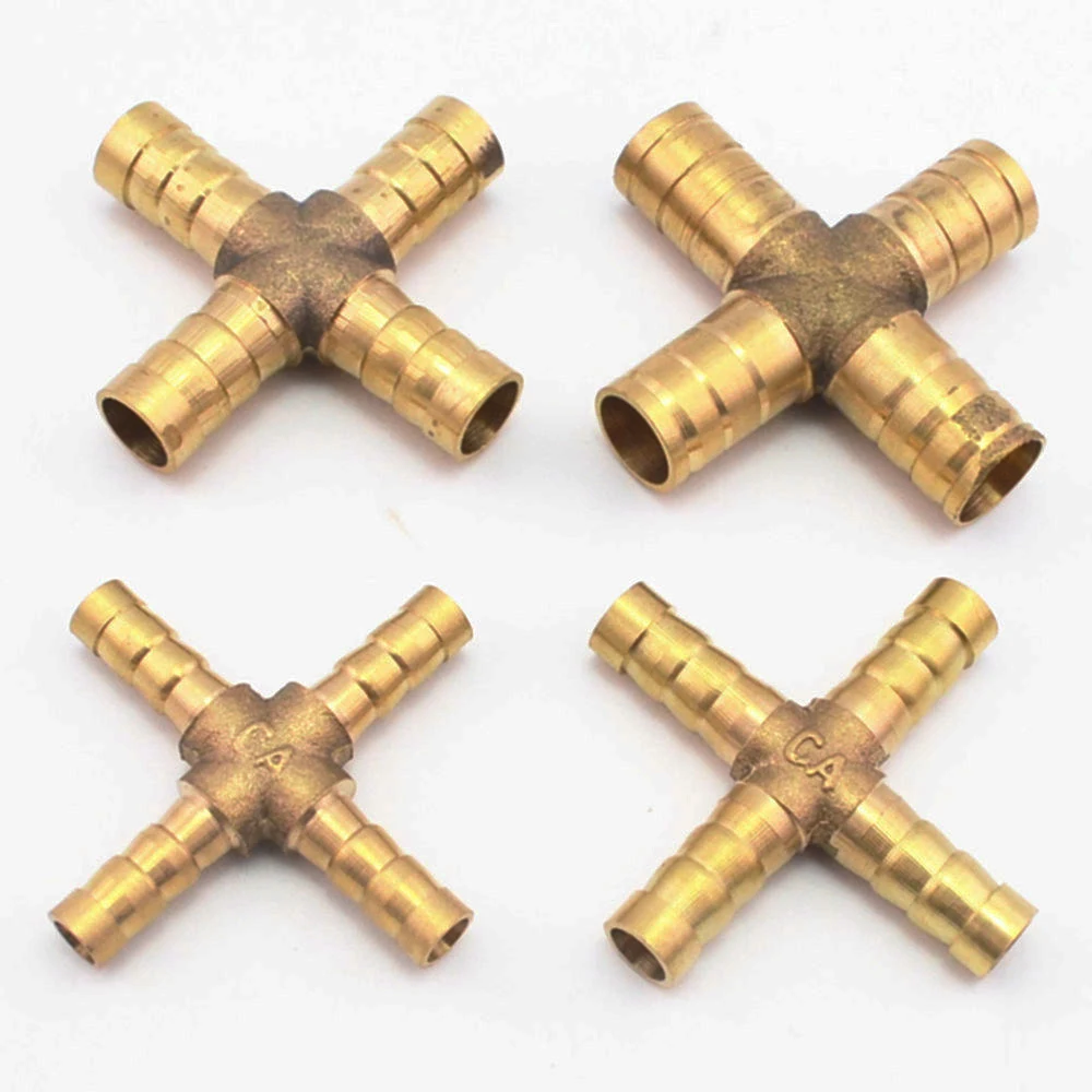 1* 2 3 4 Way Brass Connector Barb Pipe Fitting Hose Joiner For 6mm 8mm 10mm 19mm Hose Copper Pagoda Water Tube Hardware Fittings