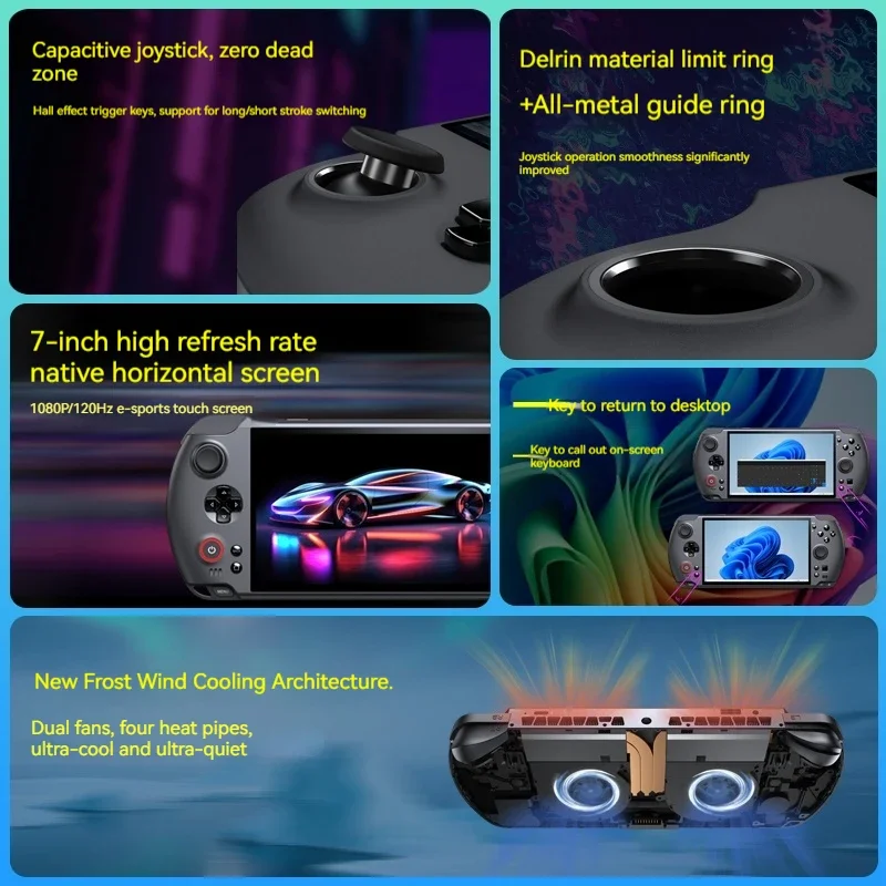 GPD Win5 7 "120 هرتز 1080P LTPS شاشة وحدة تحكم ألعاب محمولة AMD395 M.2 2280 SSD Windows11 RGB مشغل ألعاب محمول مريح