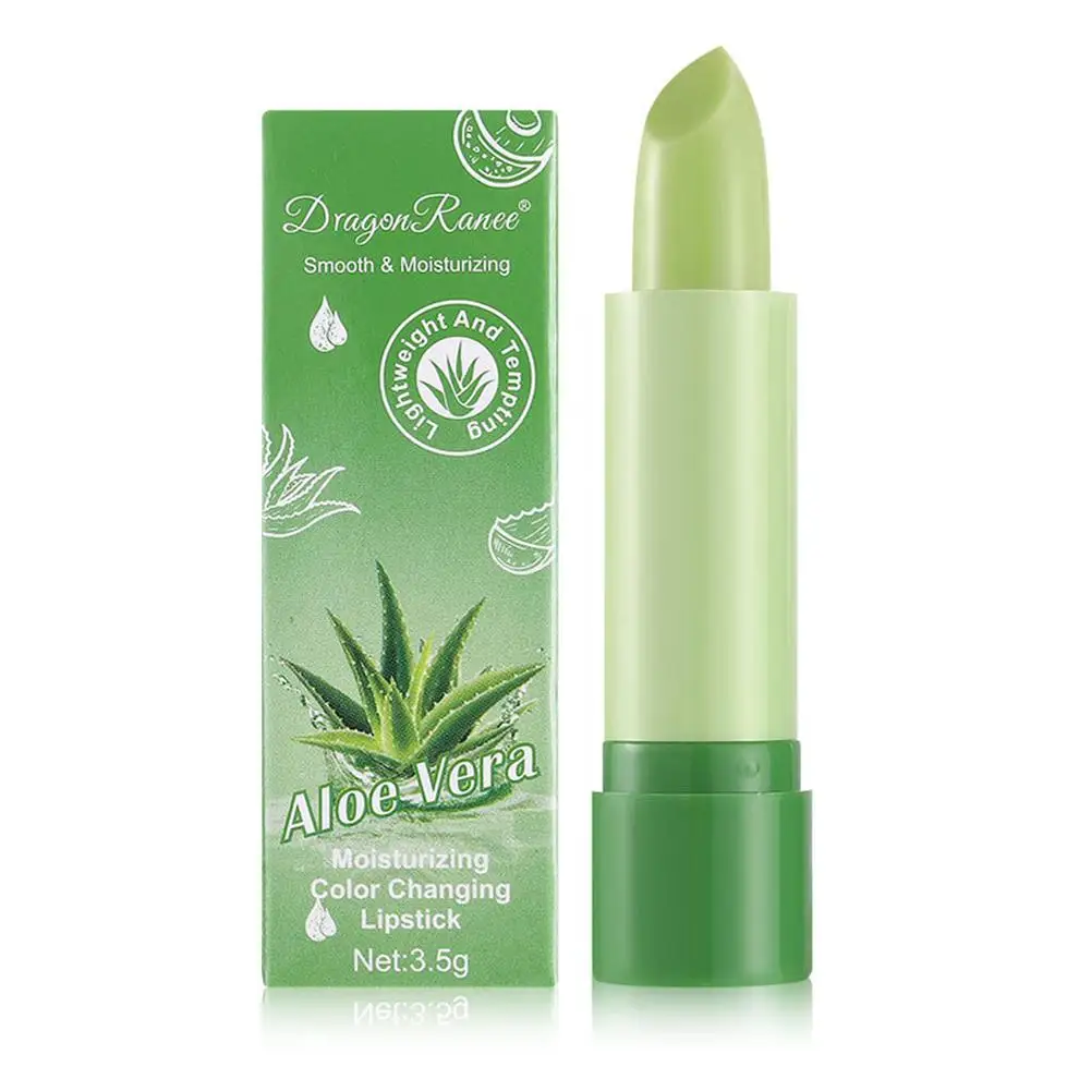 Lápiz labial de Aloe Vera Natural, bálsamo labial antinutritivo que cambia de Color, duradero, hidratante, envejecimiento, O2y1, 1 piezas