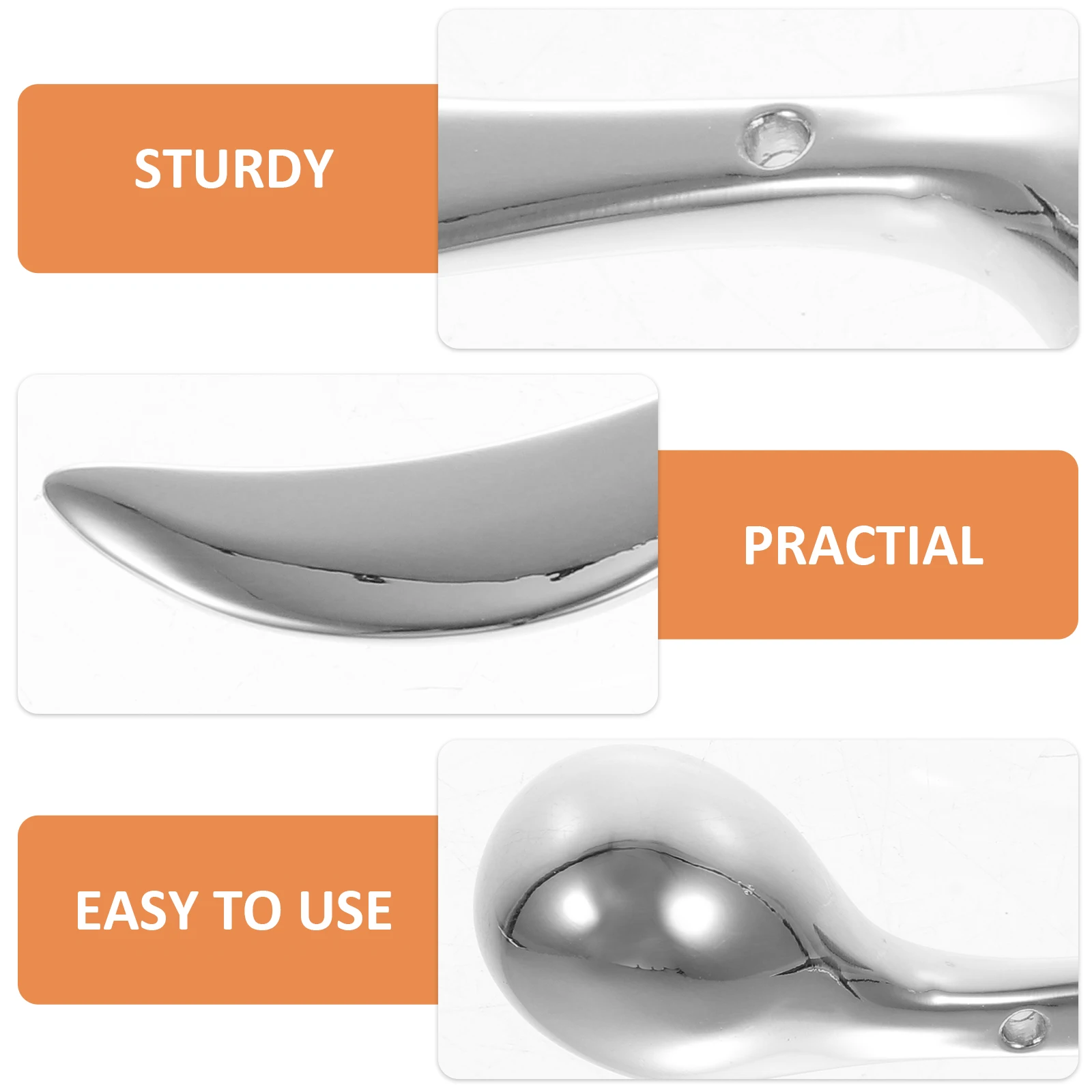 

2Pcs Eye Cream Rod Zinc Alloy Massager Roller Portable Skincare Tool Silver Face Scoop Under Eye Care Anti Fatigue Beauty