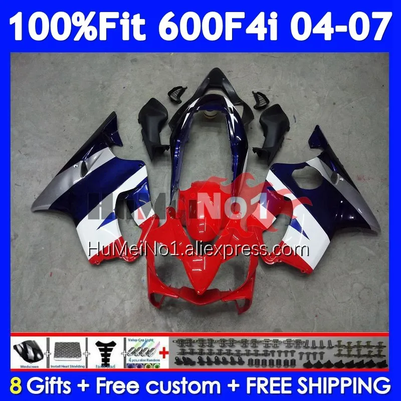 Injection Body For HONDA CBR600 Red black CBR 600 F4i 600F4i 35No.100 CBR600F4i 04 05 06 07 600CC 2004 2005 2006 2007 Fairing