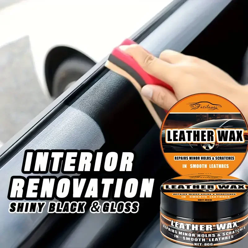 كريم تجديد البلاستيك والداخلي الجديد للسيارة - شمع لوحة القيادة بطبقة نانو، معجون تجديد أسود لامع لترميم Ca