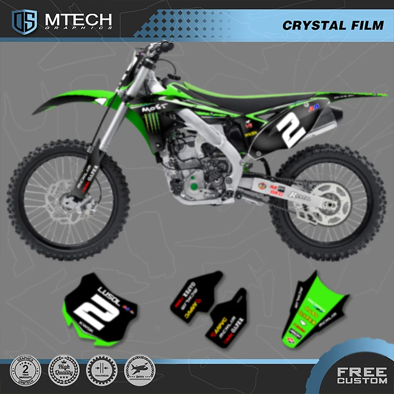DSMTECH Custom Team Motorcycle Graphics Background Decals Stickers kits Set For KAWASAKI KXF250 KX250F 2013 2014 2015 2016 006