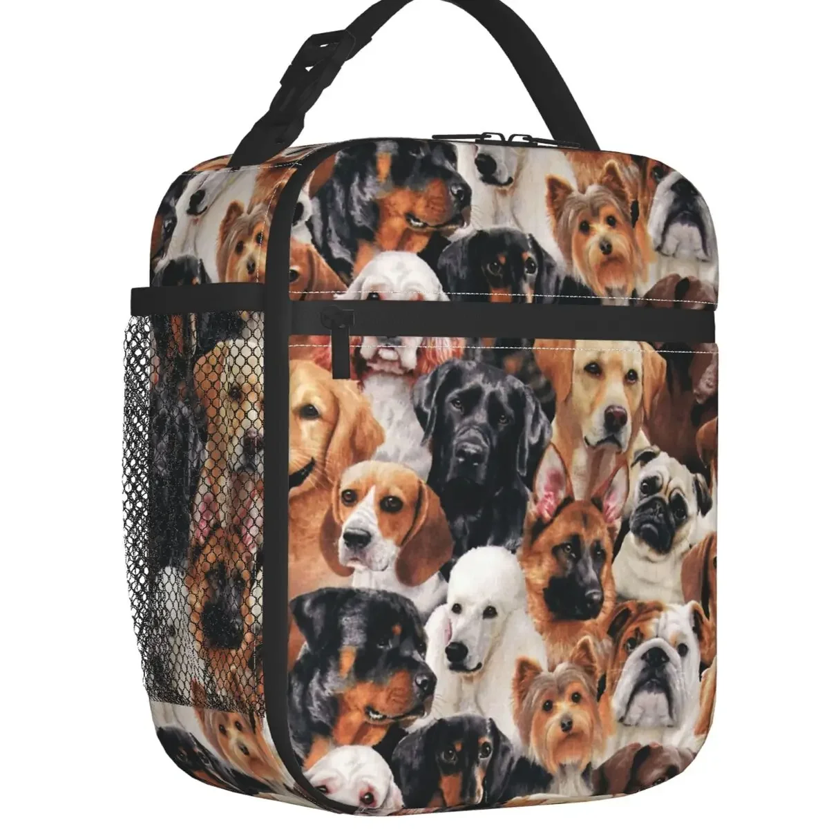 

Custom Kawaii Dog Collage Lunch Bag Women Cooler Thermal Insulated Lunch Boxes for Kids School Children