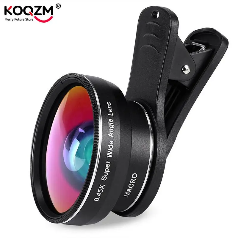 Phone Lens Kit 37MM 49UV 0.45x Super Wide Angle & 12.5x Super Macro Lens HD Camera Lentes For IPhone 6S 7/Xiaomi More Cellphone