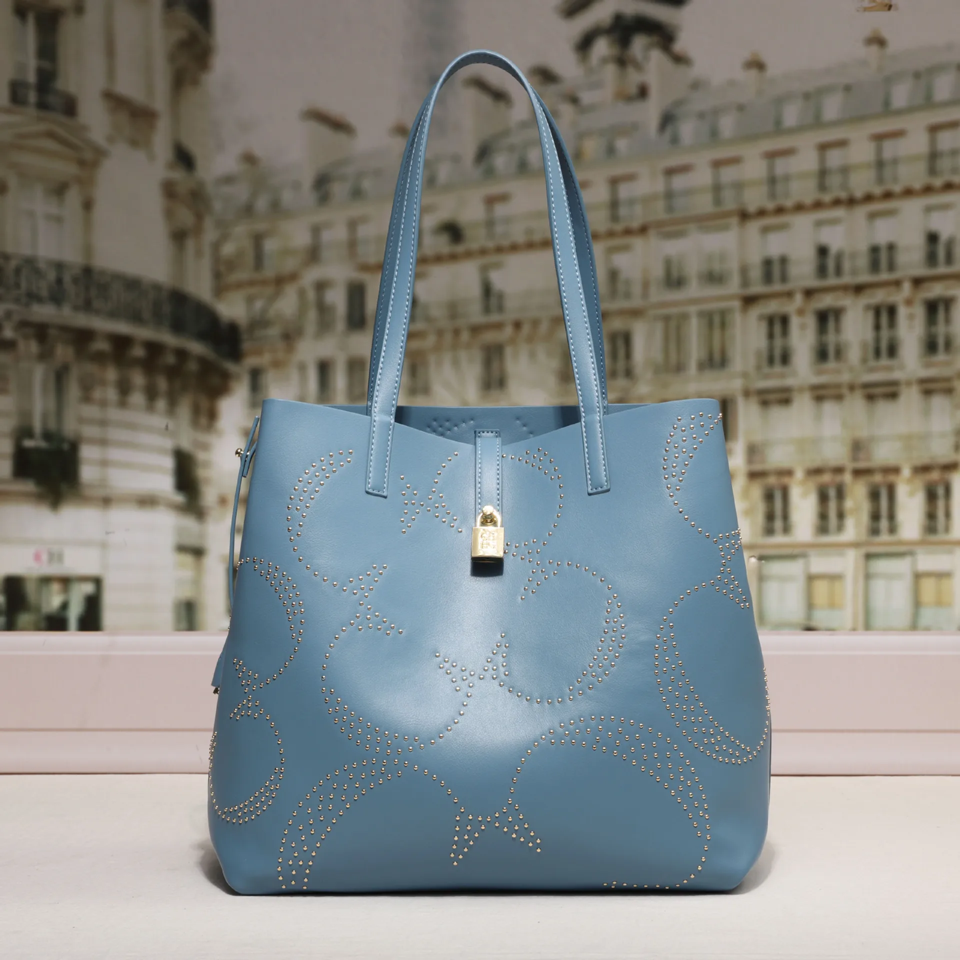 New Women's CHH Fashion Classic Solid Color Bucket Bag Large Capacity Business Party Shoulder Bag